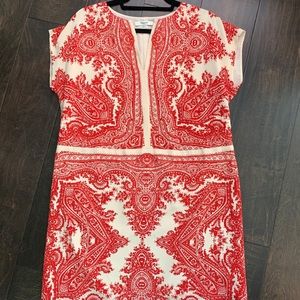 Madewell red paisley dress.